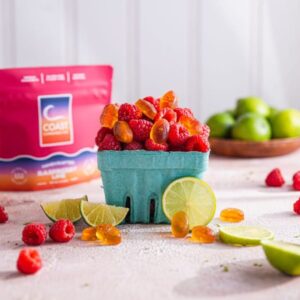 Buy Coast Cannabis | Raspberry Lime Energizer | 1:1:1 Gummies Online